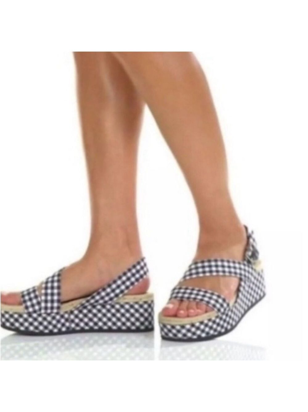 Rag & Bone Gingham Espadrille Platform Sandals - Picture 2 of 11